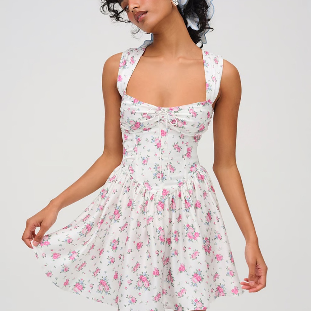 For Love And Lemons White Cream Bustier Mini Dress